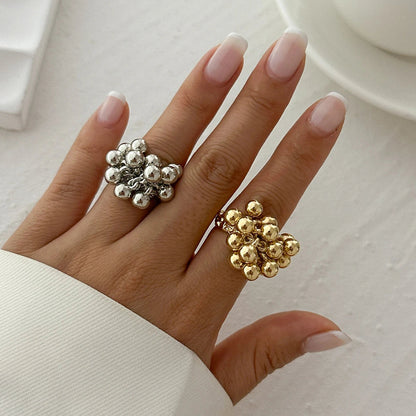 Galena Adjustable Beaded Cluster Ring