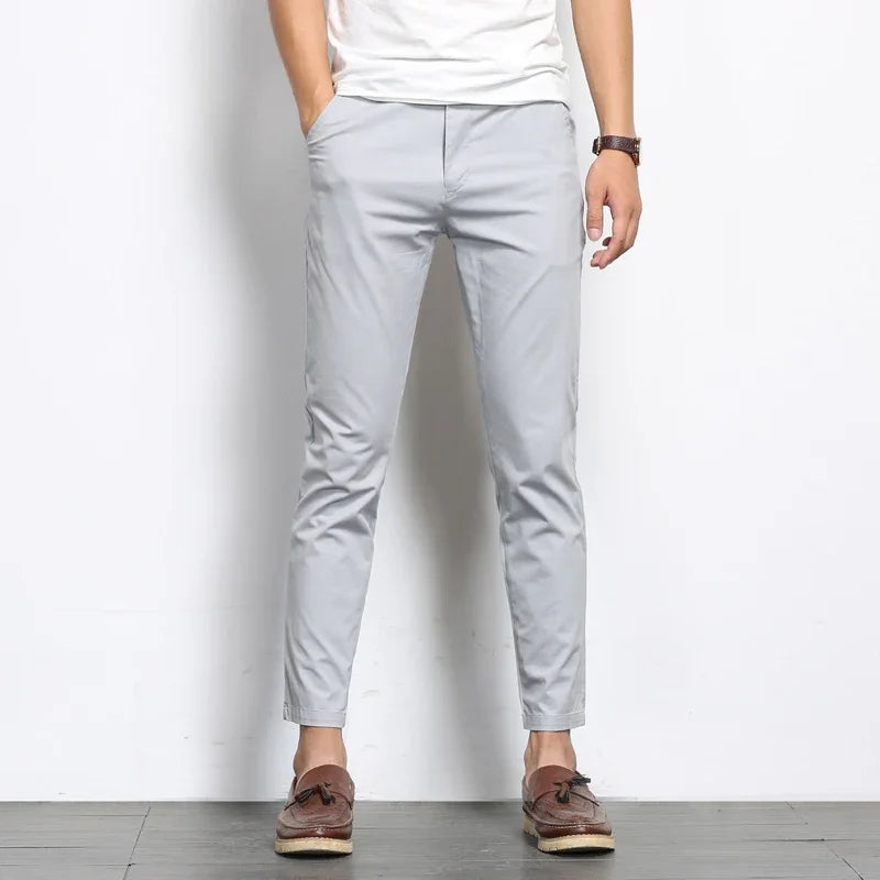 Rivano Slim Fit Cotton Dress Pants