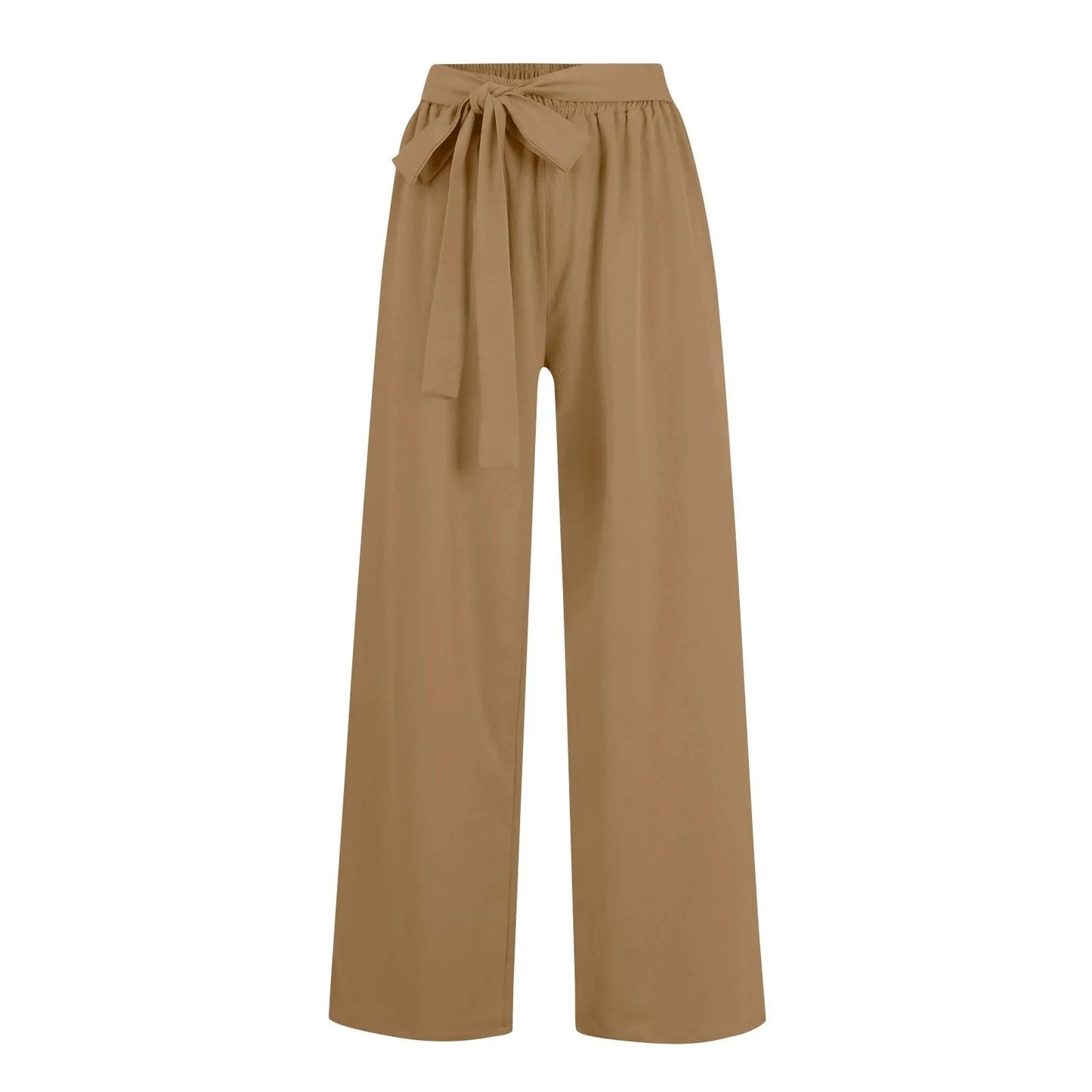 Aveline Tie-Front Wide-Leg Trousers
