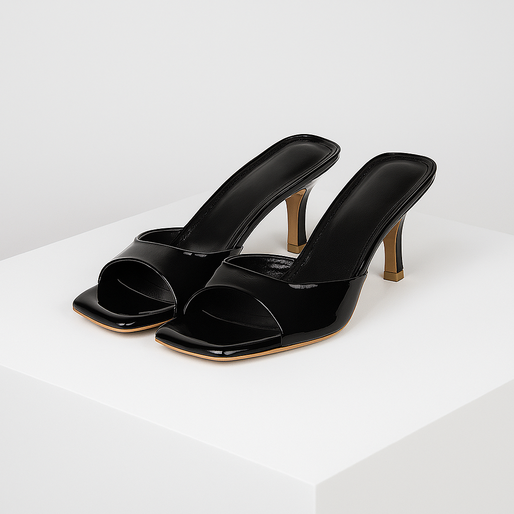 Avella Square-Toe Mule Heels