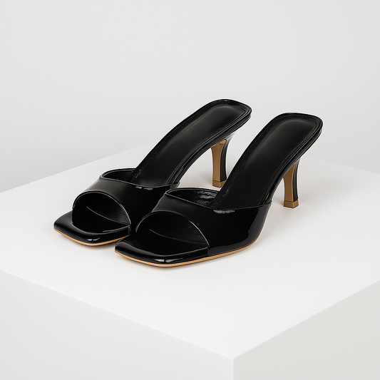 Avella Square-Toe Mule Heels