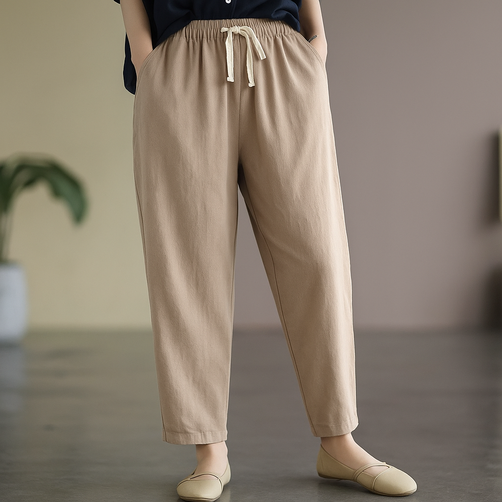 Bellina Linen Drawstring Pants