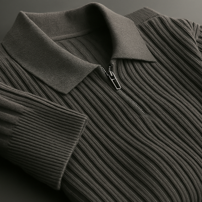 Harlow Cotton Ribbed Quarter-Zip Sweater