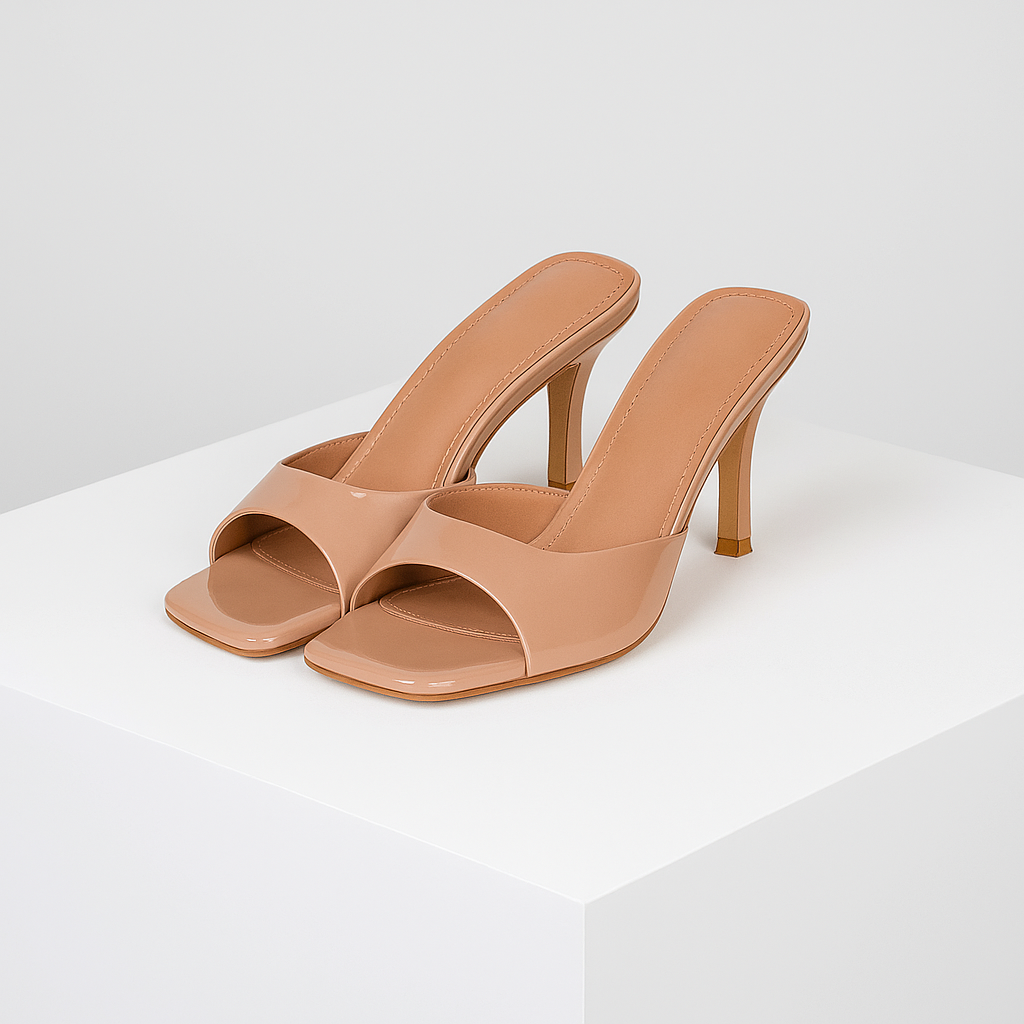 Avella Square-Toe Mule Heels