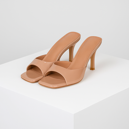 Avella Square-Toe Mule Heels