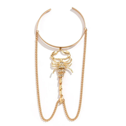 Solara Gold Scorpion Arm Bangle with Stone Accents