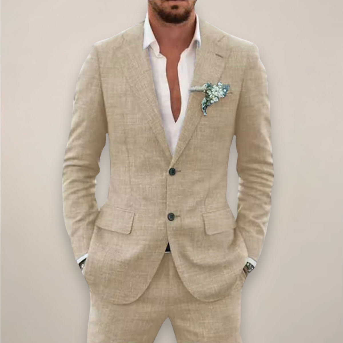 Men's Single Breasted Two-Piece Suit – Summer Event Suit