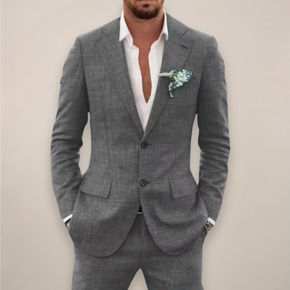 Men's Single Breasted Two-Piece Suit – Summer Event Suit