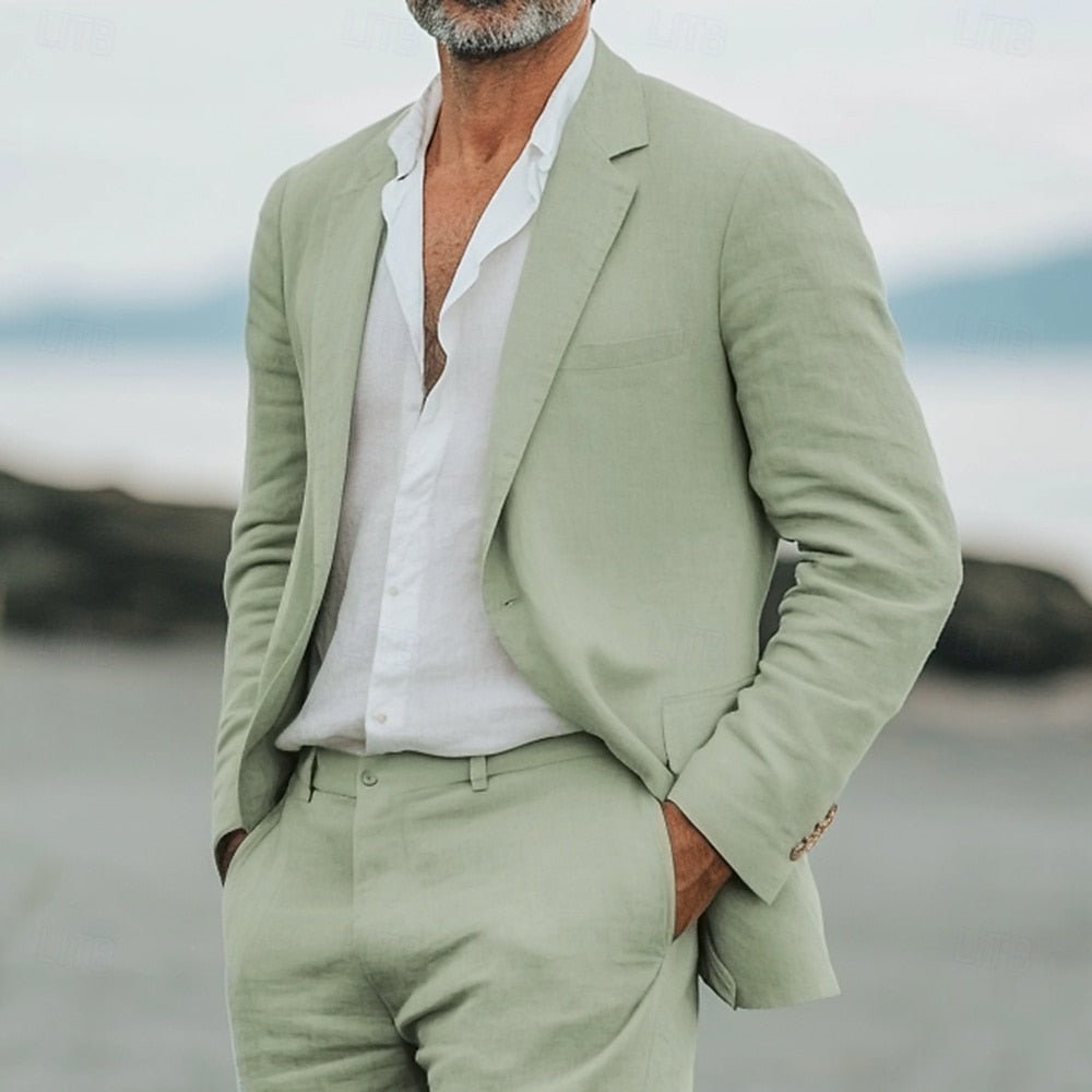 Men's Tailored Two-Piece Suit – Summer Wedding Suit