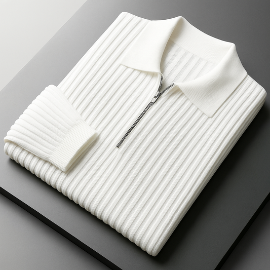 Harlow Cotton Ribbed Quarter-Zip Sweater
