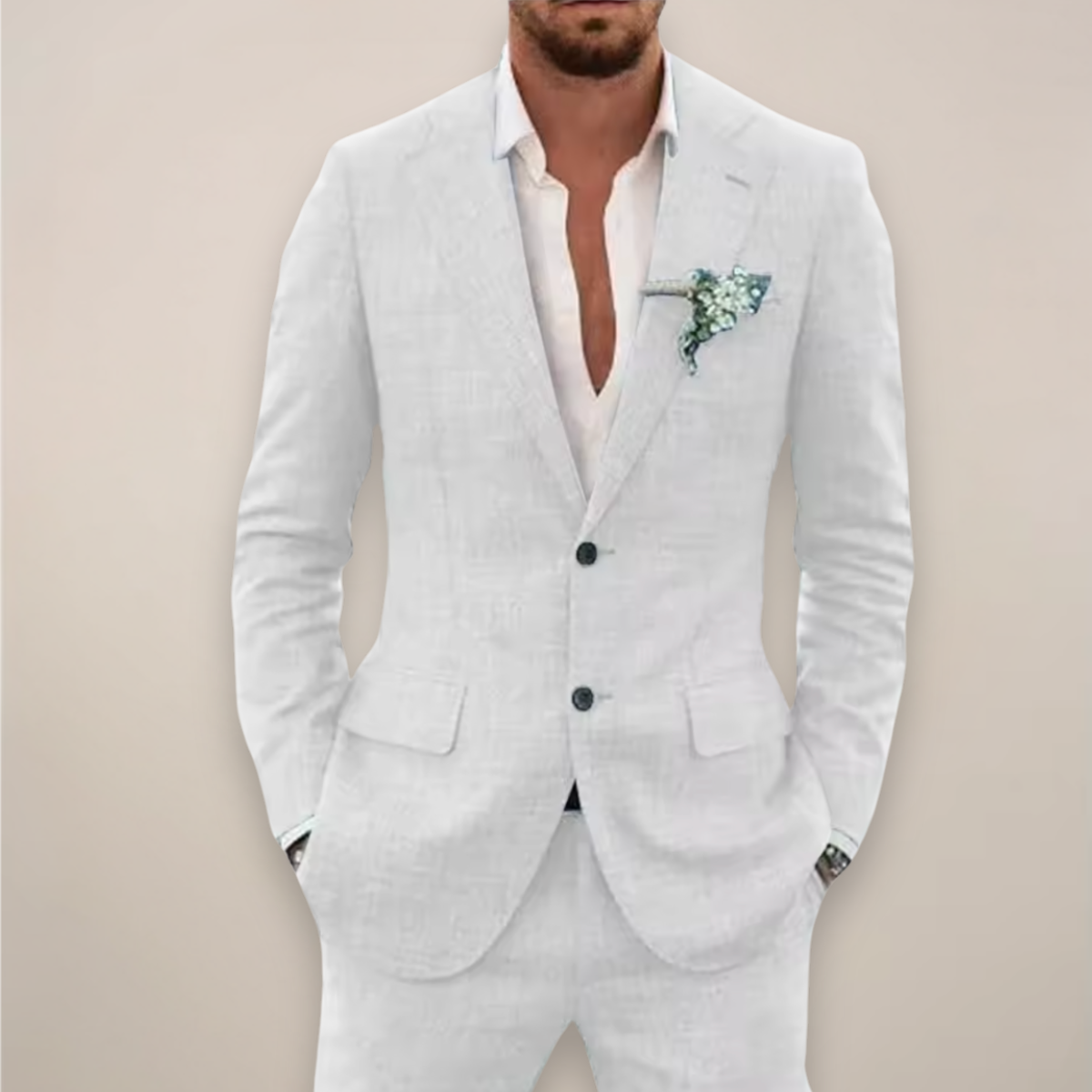 Men's Single Breasted Two-Piece Suit – Summer Event Suit