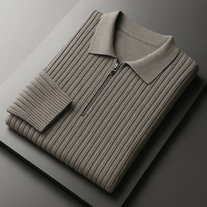 Harlow Cotton Ribbed Quarter-Zip Sweater