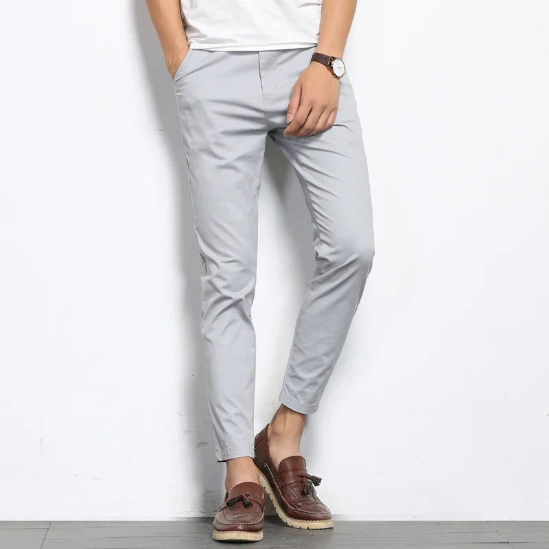 Rivano Slim Fit Cotton Dress Pants