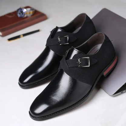 Montavo Leather Suede Double Buckle Loafers