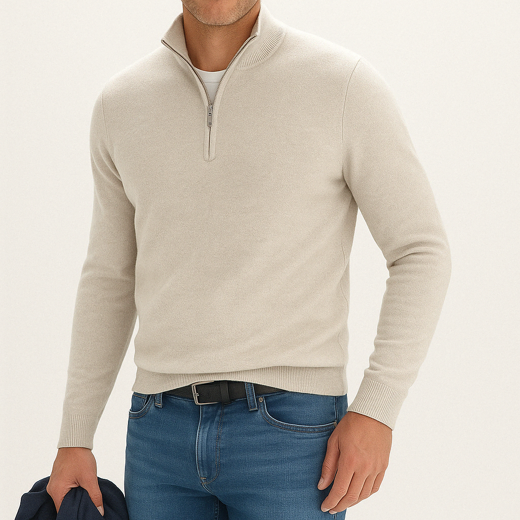 Doriano Cashmere Blend Quarter-Zip Sweater