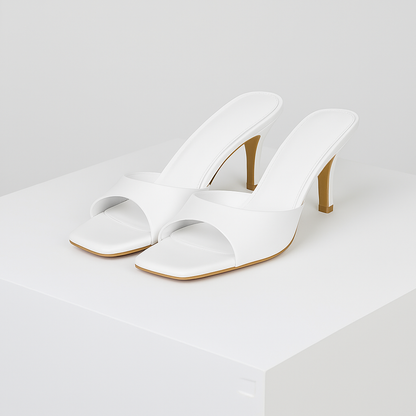 Avella Square-Toe Mule Heels