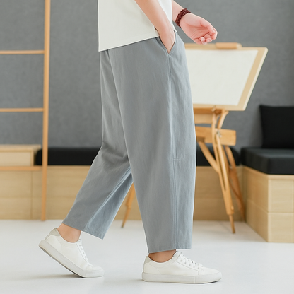 Aldrin Linen-Cotton Tapered Pants