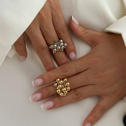 Galena Adjustable Beaded Cluster Ring
