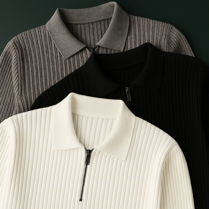 Harlow Cotton Ribbed Quarter-Zip Sweater