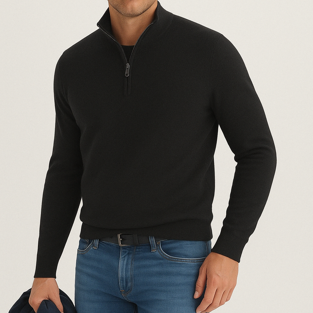 Doriano Cashmere Blend Quarter-Zip Sweater