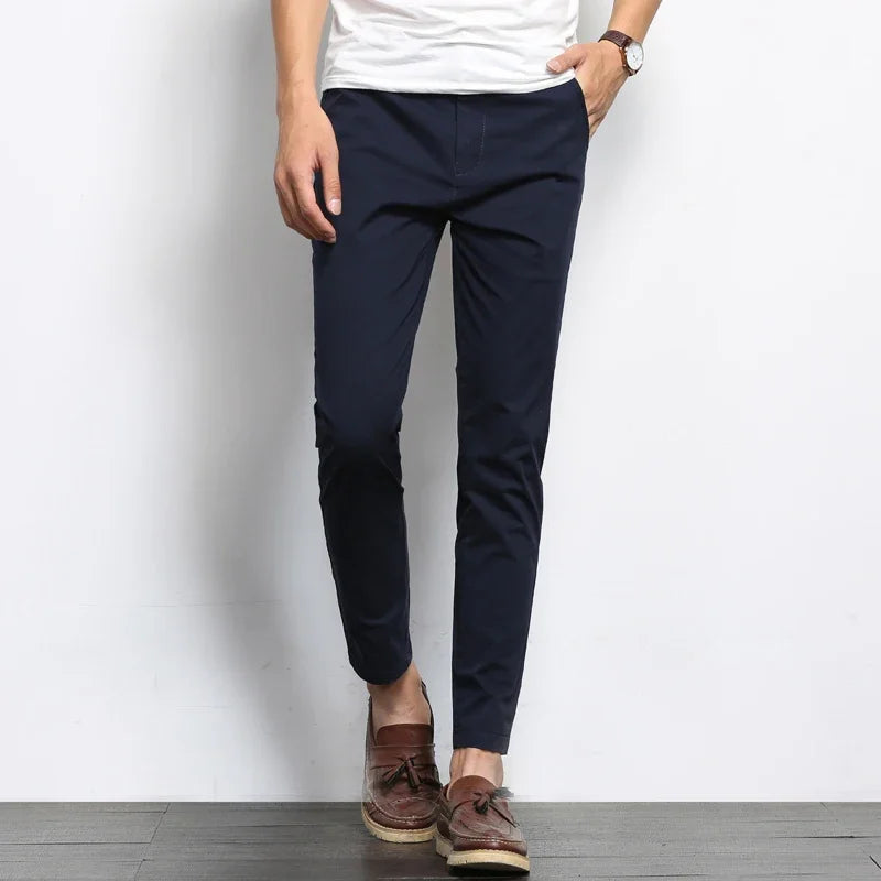 Rivano Slim Fit Cotton Dress Pants