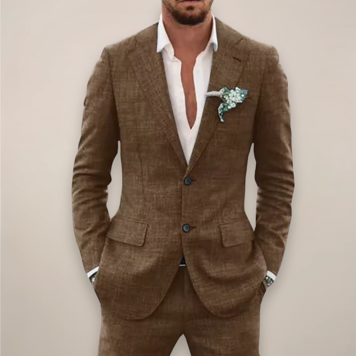 Men's Single Breasted Two-Piece Suit – Summer Event Suit