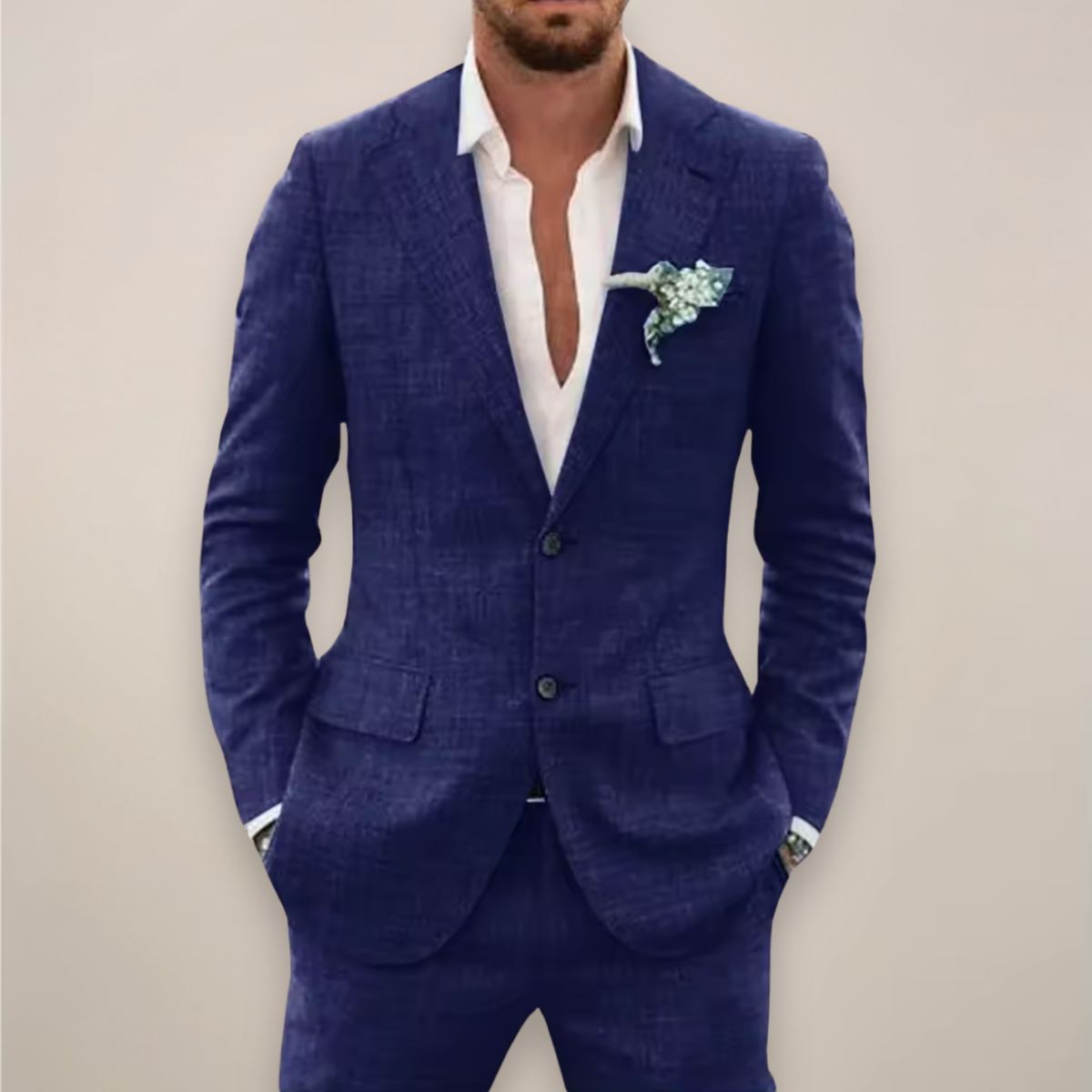 Men's Single Breasted Two-Piece Suit – Summer Event Suit