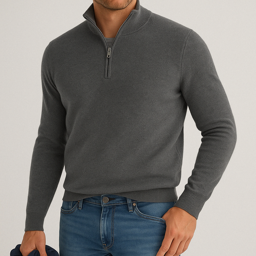 Doriano Cashmere Blend Quarter-Zip Sweater