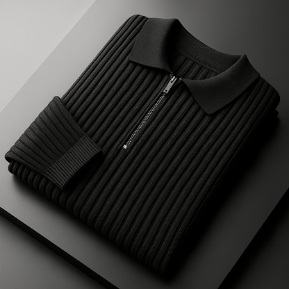 Harlow Cotton Ribbed Quarter-Zip Sweater